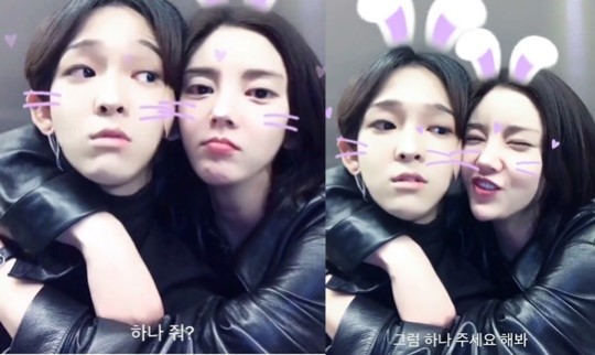 동영상 더빙 앱 '콰이'를 이용한 남태현, 손담비/사진=남태현 인스타그램