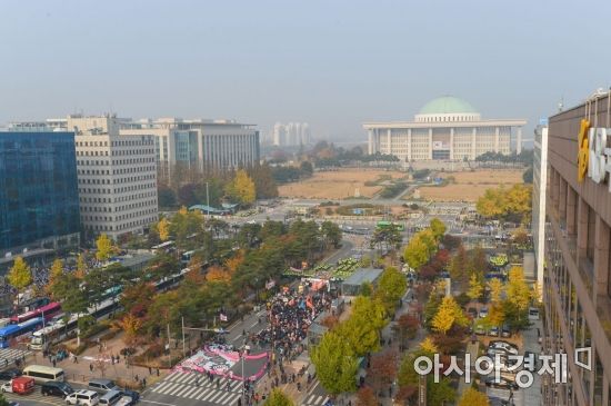 [포토]트럼프 대통령 연설, 국회 주변 경계 강화