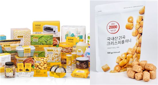 이마트(왼쪽)와 롯데마트(오른쪽)의 PB 상품 