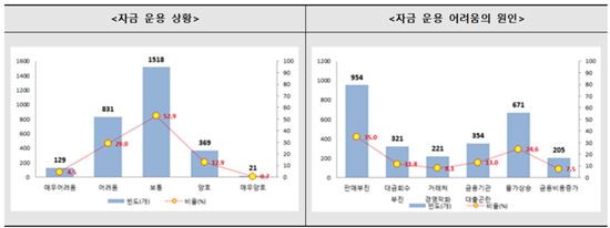 소상공인 33.5% "판매부진 등 자금운용 어렵다"