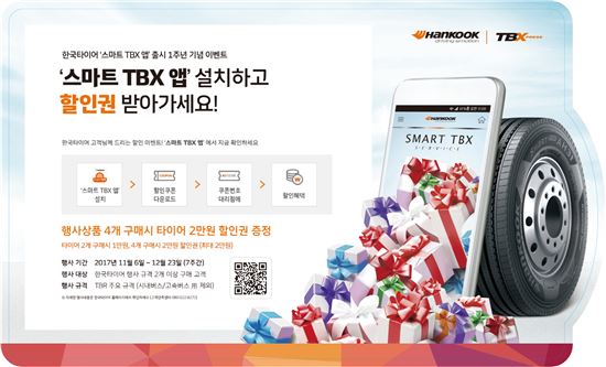 한국타이어, '스마트 TBX 앱' 출시 1주년 기념 이벤트