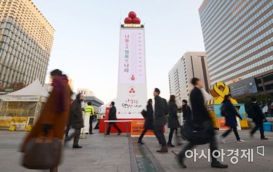 [포토]광장에 들어선 사랑의 온도탑