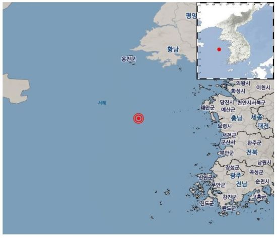기상청은 26일 오전 3시13분쯤 충남 태안군 서격렬비도 서남서쪽 64㎞ 해역에서 규모 2.9 지진이 발생했다고 밝혔다. (사진=기상청 홈페이지 캡처)