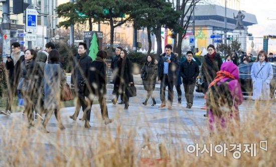 [포토] 외투입고 발걸음 재촉하는 직장인들