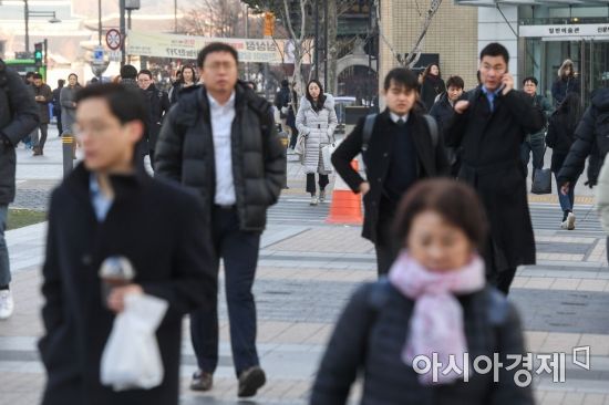 [포토] 외투입고 출근하는 직장인들
