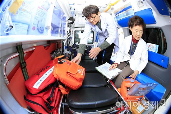 [포토]광주시 북구 보건소, 의료기관 구급차 점검