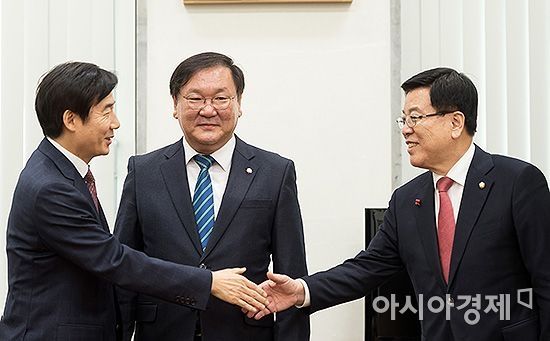 [포토] 예산안 처리 앞두고 여야 정책위의장 긴급회동