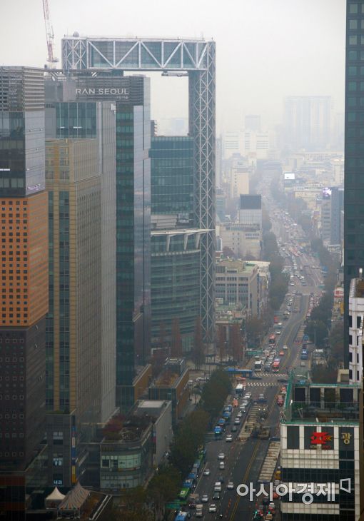 [포토]겨울철 미세먼지에 흐린 도심
