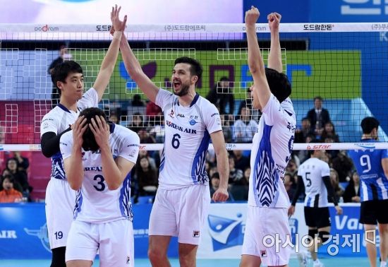 [포토] 대한항공 가스파리니, '승리의 환호'