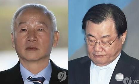 남재준(왼쪽) 전 국정원장과 이병기 전 국정원장(사진=연합뉴스)