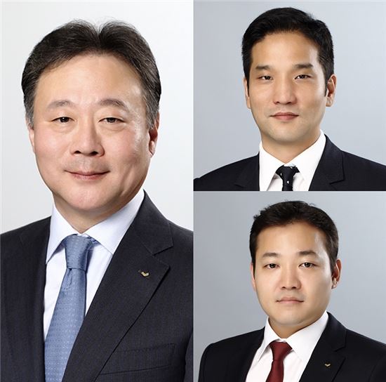 왼쪽부터 시계방향으로 이휘령 세아제강 부회장 이태성 세아홀딩스 부사장, 이주성 세아제강 부사장  