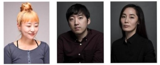 'DAC 아티스트'로 선정된 김수정(왼쪽부터), 윤성호, 이승희. 사진제공=두산아트센터
