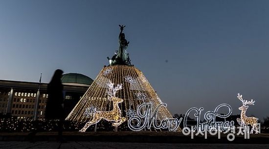 [포토] 국회의사당 앞 대형 크리스마스 트리