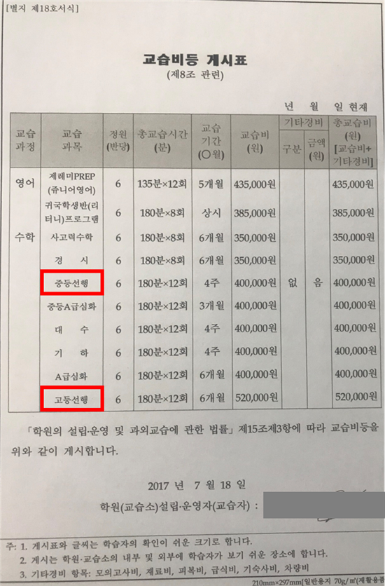 불법인데도… 서울 학원 186곳, 대놓고 '선행학습'