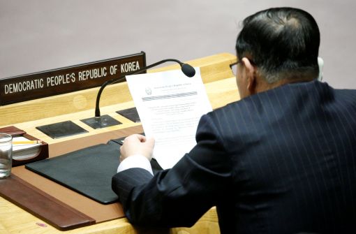 [이미지출처=로이터연합뉴스]자성남 유엔 주재 북한대사가 발언하고 있다.
