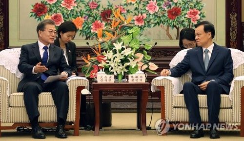 문 대통령-천민얼, 충칭 광복군 총사령부 터 복원 사업 재개 합의(종합)