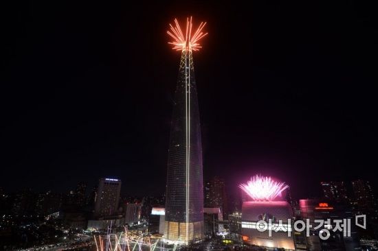 [포토]롯데월드타워 무술년 맞이 불꽃쇼