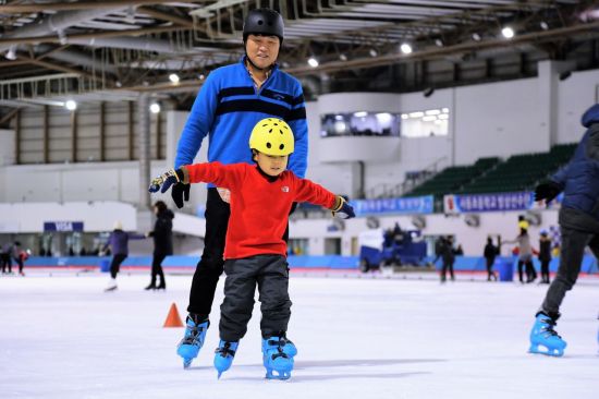 서울도심 아빠와 함께 스케이트
