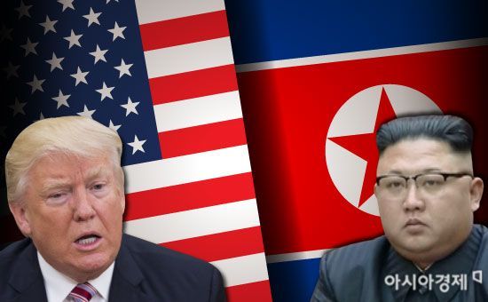 도널드 트럼프 미국 대통령(오른쪽)과 김정은 북한 국무위원장