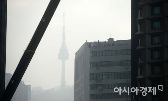 [포토]미세먼지에 잠긴 서울