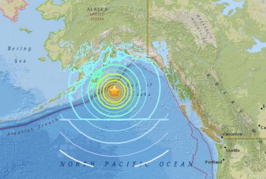 지진발생지점 [출처=미지질조사국(USGS) 홈페이지 캡쳐]
