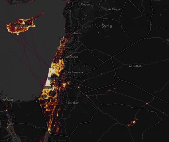 글로벌 히트 맵으로 본 시리아 일대 모습