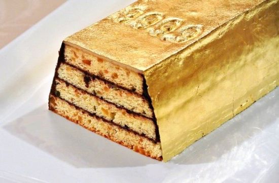 밸런타인데이 앞두고 금괴케이크 등장