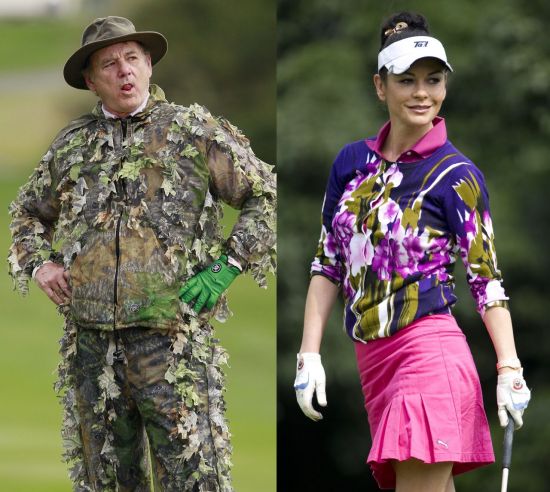 헐리우드의 골프광으로 소문난 코미디언 빌 머레이(왼쪽)와 여배우 캐서린 제타 존스.