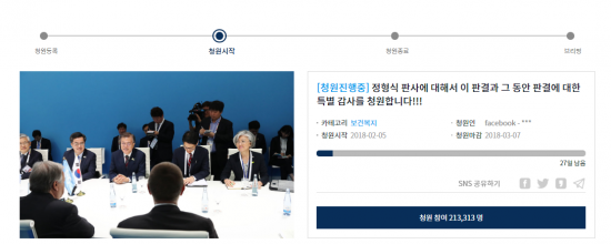 ‘정형식 판사 특별감사’ 국민청원 21 만명 돌파…12번째 공식 답변 청원
