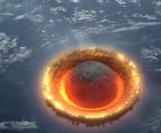 지구와 혜성의 충돌 상상도 [사진출처=유튜브 화면캡처]