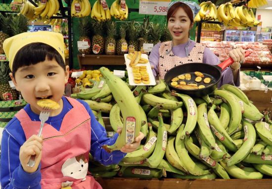 [포토]이마트 "구워먹고 튀겨먹는 플랜틴 바나나 맛보세요"