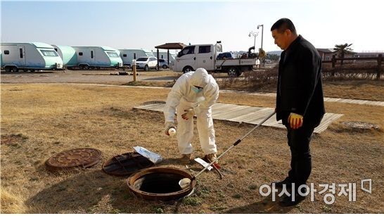 무안군, 4월까지 해빙기 조기 유충방제 방역실시
