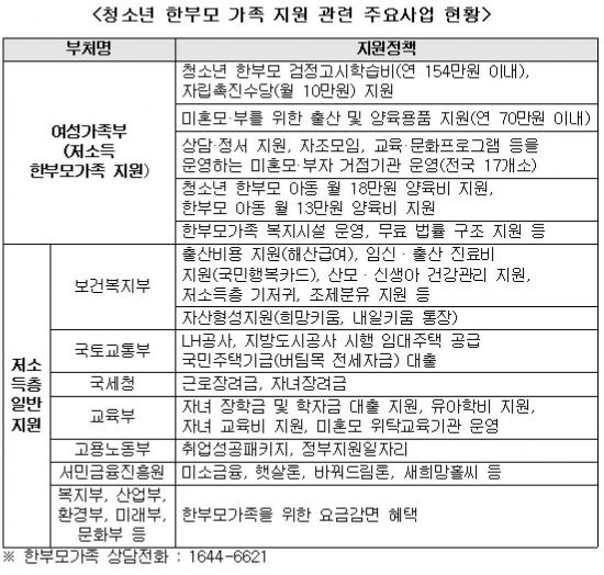 출산부터 양육, 취업까지…청소년 한부모 자립 돕는다