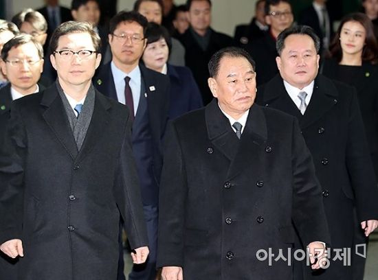 [포토] 김영철 등 北고위급대표단 방남