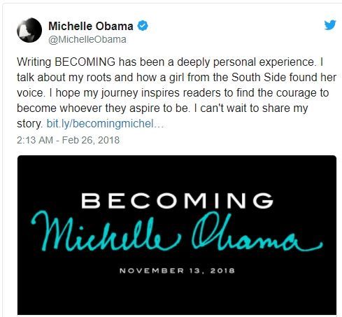 미셸 오바마, 11월에 자서전 나온다…"한 소녀가 목소리 찾아가는 이야기"