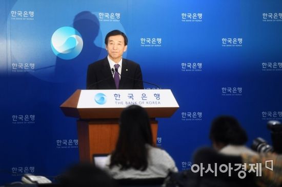 [포토]취재진 질문 듣는 이주열 한국은행 총재