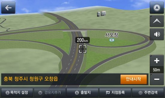 현대엠엔소프트의 3월 정기 업데이트에 포함된 서오창IC 모습