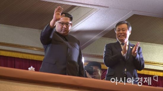 [포토] 남북평화협력 기원 남측예술단 공연 차은 김정은 위원장