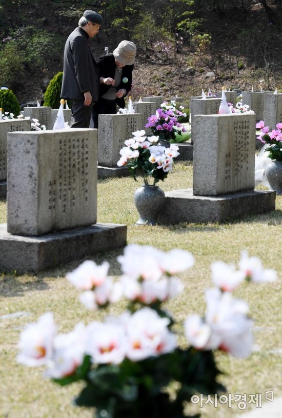 [포토] 4.19묘역 참배하는 유가족