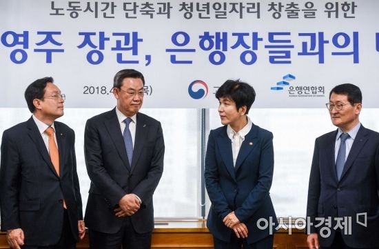 [포토] 은행장들과 만남 갖은 김영주 고용노동부 장관
