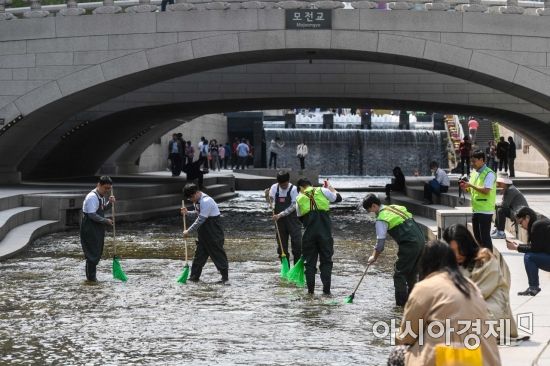 [포토] '청계천 깨끗하게'