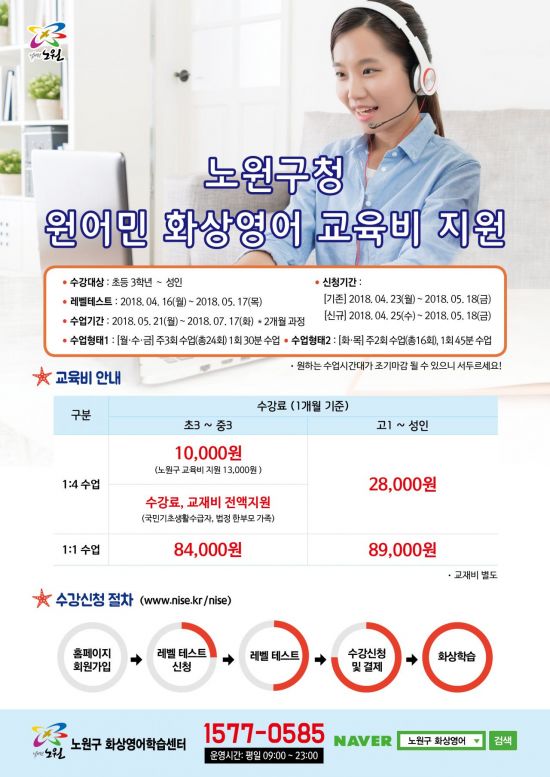 노원구 원어민 화상영어와 함께 영어 공부 시작