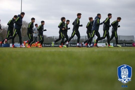 훈련하는 축구대표팀 [사진=대한축구협회 제공]