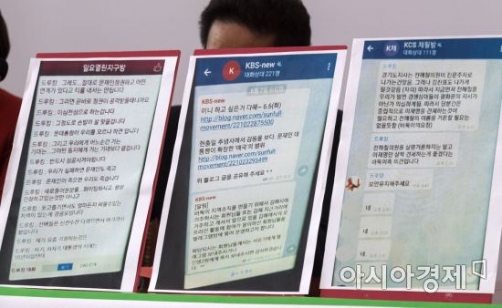 [포토] 김성태, 드루킹 대화내용 공개