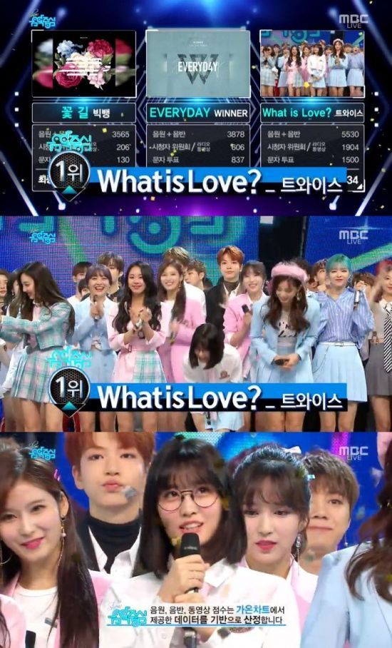 '음악중심' 트와이스, 'What is love?'로 1위…9관왕 달성