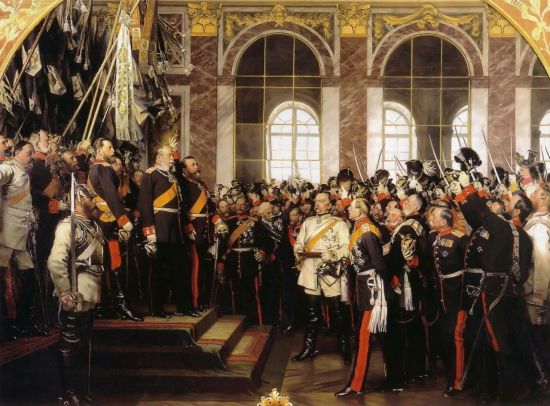 1871년 보불전쟁 승전이후 베르사이유 궁에서 열린 독일제국 선포식 모습(사진=위키피디아)