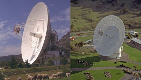 스페인 마드리드 인근의 DSN안테나(왼쪽)와 호주 캔버라 인근의 70m짜리 대형 DSN안테나 모습(오른쪽). [사진=NASA 홈페이지]