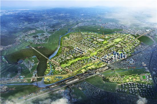 수원군공항 이전 후 개발 조감도
