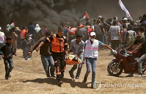 가자지구 시위 장면.(이미지출처=AFP연합뉴스)