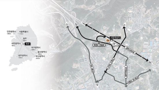 ▲옥천 만남의 광장 위치도(자료: 한국도로공사)
